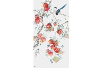 实力派花鸟画许伟建新品字画《石榴》