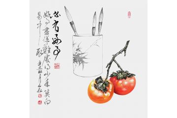 陈石松新品花鸟画《必有好事》