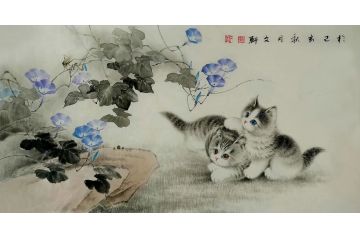 国画猫 秦文轩老师新品动物画《穷款》