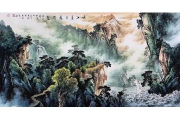 王大为新品力作山水画《峡江春色秀可餐》