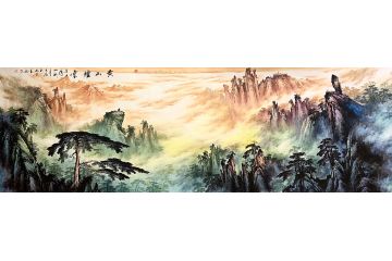 中美协会员王大为经典风水画《黄山烟云》