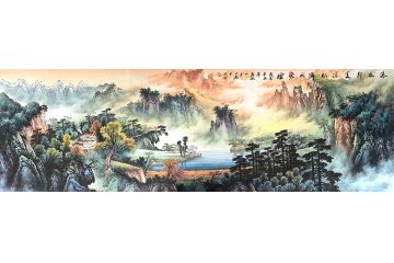 王大为新品力作山水画《瀑水引夏凉》
