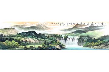 流水生财图 王大为经典风水画《太行云生远》