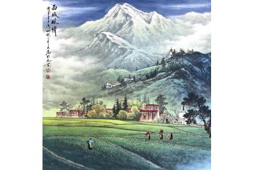 当代著名画家王大为大美西藏《异域风情》