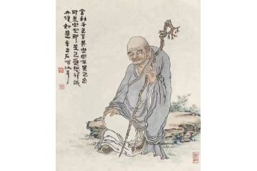 石僧精品人物画《舍利子色不异空空不异色》
