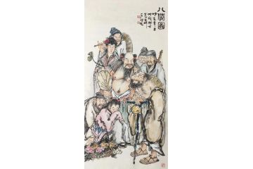 石僧老师精品人物画《八仙图》