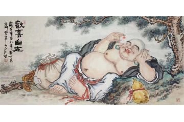 石僧老师新品人物画《欢喜自在》