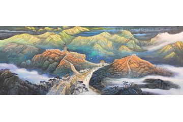 香港国画院院长叶大隐新品力作山水画《万代辉煌》