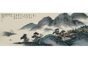 霖青新品仿古山水画力作《世上人人觅桃源》