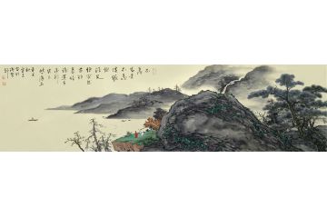 古法山水名家霖青新品《不羨富贵不羡仙，饭饱酒足便安然》