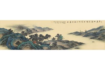 古法山水名家霖青新品《久居林泉忘俗世，唯向山色问春秋》