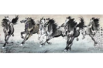 实力派画家 傅云石老师新作动物画《八骏全图》