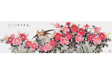 实力派画家 青石新品牡丹图《富贵吉祥》