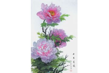 实力派工笔花鸟画家万安新品牡丹《牡丹》