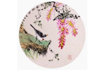 高云鹏新品花鸟画力作《紫云飘香》