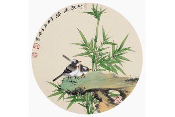 高云鹏老师精品花鸟画《竹报平安》