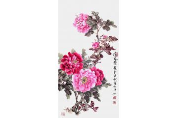 张秋祥新品花鸟画牡丹图《清风雅颂》