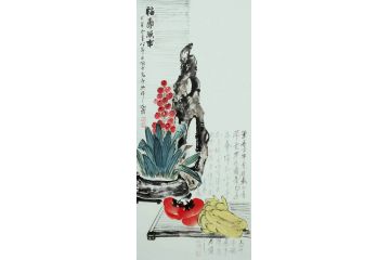 李炳武老师精品花鸟画《福寿万年》