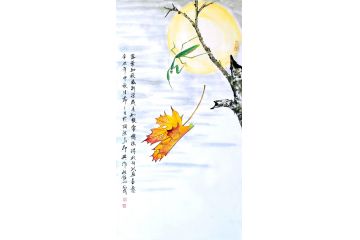 李炳武老师精品花鸟画《落叶知秋风潮凉》