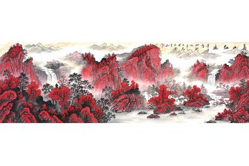 实力派山水画家王大为新品字画《万山红遍》