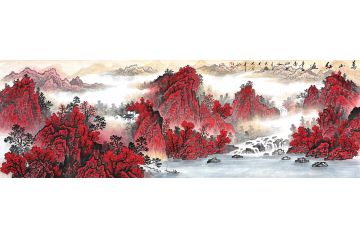 实力派山水画家王大为新品字画《万山红遍》