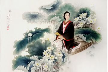 宋文老师新品荷花图《荷花女》