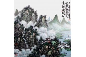黄廷海新品写意山水画《云山深处天地宽》