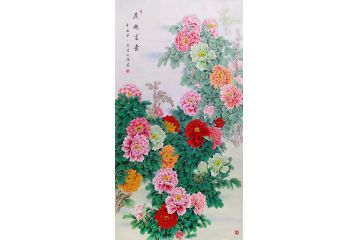 胡记领老师新品花鸟画牡丹图《花开富贵》