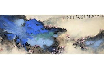 傅云石新品写意风景画《桃花源记》