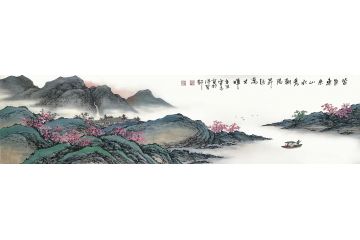 实力派画家 张月岗新品山水画《紫气东来山水秀》