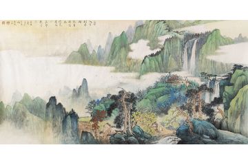 当代著名书画家叶大隐新品山水画《入言村落僻》