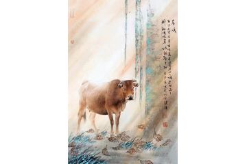 当代实力派画家 蓝健康精品动物画《晨曦》