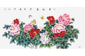 国家一级美术师张洪山新品花鸟画《花开富贵》