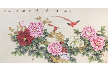 国家一级美术师张洪山新品花鸟画《花开富贵》