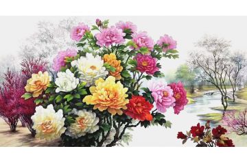 万安工笔花鸟画新品牡丹图《穷款》