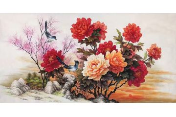 万安工笔花鸟画新品牡丹图《穷款》
