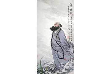 李志远老师新品人物画《一苇渡江图》