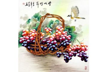工笔花鸟画家张容新品字画《丰收时节》