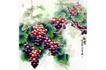 工笔花鸟画家张容新品字画《秋实》