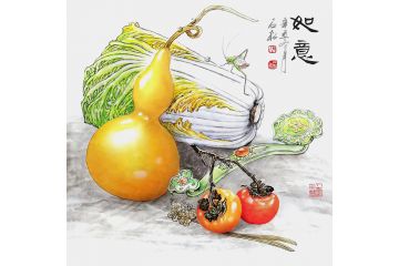 陈石松老师新品写意花鸟画《如意》
