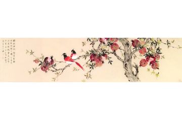 范璞精品花鸟画《榴枝婀娜榴实繁》