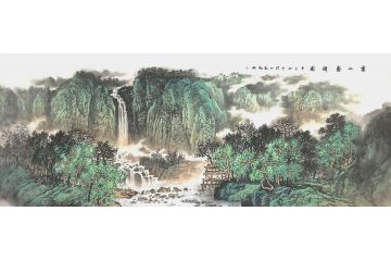 张朝彬精品写意山水画《云山聚瑞图》