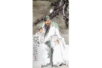 潘文良老师精品人物画《月下春秋》