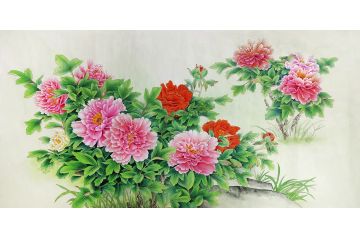 胡记领老师新品花鸟画牡丹图《穷款》