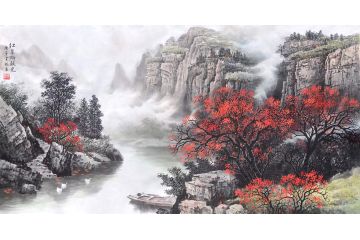 毕云龙老师新品写意山水画《红叶醉秋光》