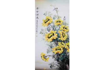 张箫贤老师新品花鸟画菊《黄金满屋》