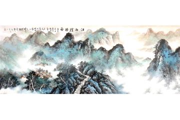 陆盛老师精品山水画《江山揽胜图》