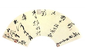 张铁林老师新品书法力作《扇面》