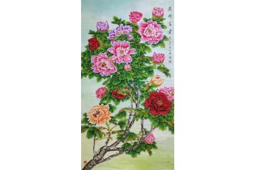 胡记领老师新品花鸟画《花开富贵》
