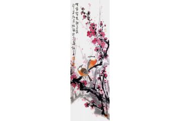 实力派画家张谦写花鸟画《清香客来独占春》